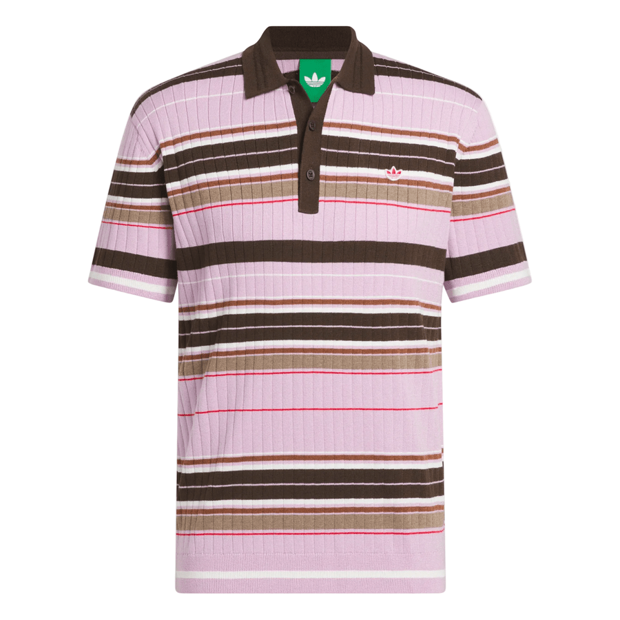 Adidas Originals Knit Polo - Pink/Brown