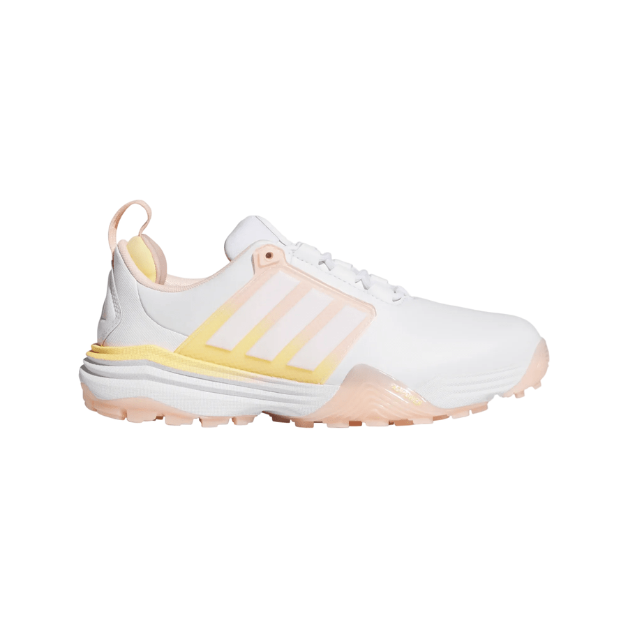 Adidas Ladies Adipower 26 Spikeless Golf Shoes - White/Yellow/Pink