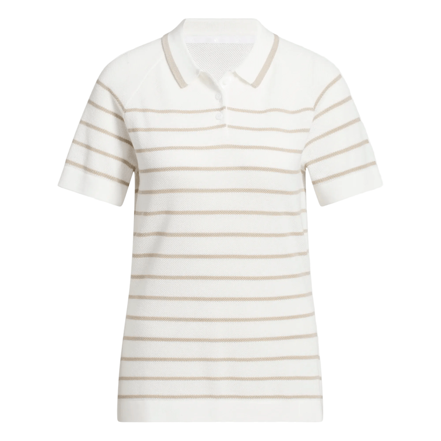 Adidas Ladies Ultimate365+ Stripe Knit Polo Shirt