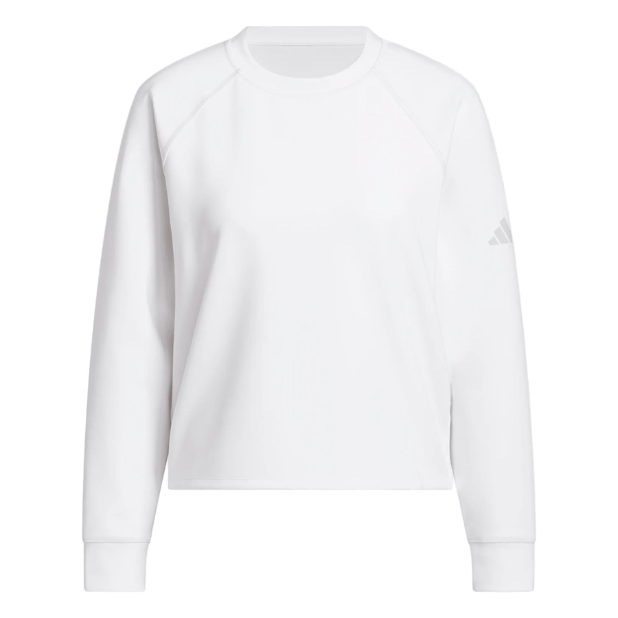 check Adidas Ladies Beyond The Course Crewneck Golf Layer - White
