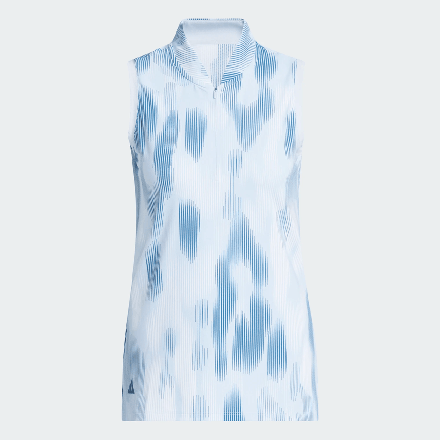 Adidas Ladies Ultimate365 Tour Printed Sleeveless Polo Shirt