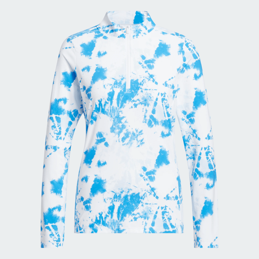 Adidas Ladies Ultimate365 Printed Quarter-Zip Mock Polo Shirt