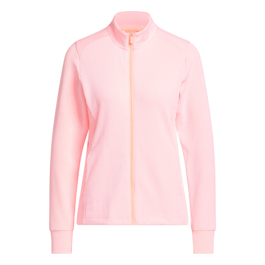 Adidas Ladies Performance Texture Full Zip Jacket - Pink