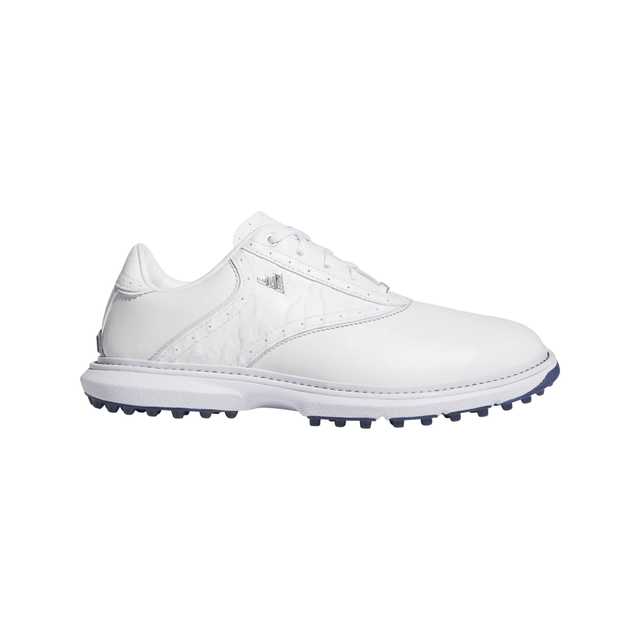 Chaussures de golf Adidas MC70 sans crampons pour femme - blanc/bleu
