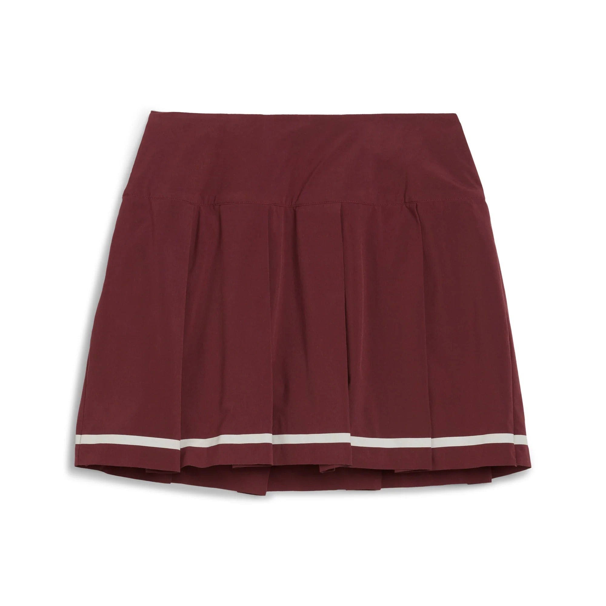 Puma Ladies Stripe Pleated Golf Skirt - Ruby