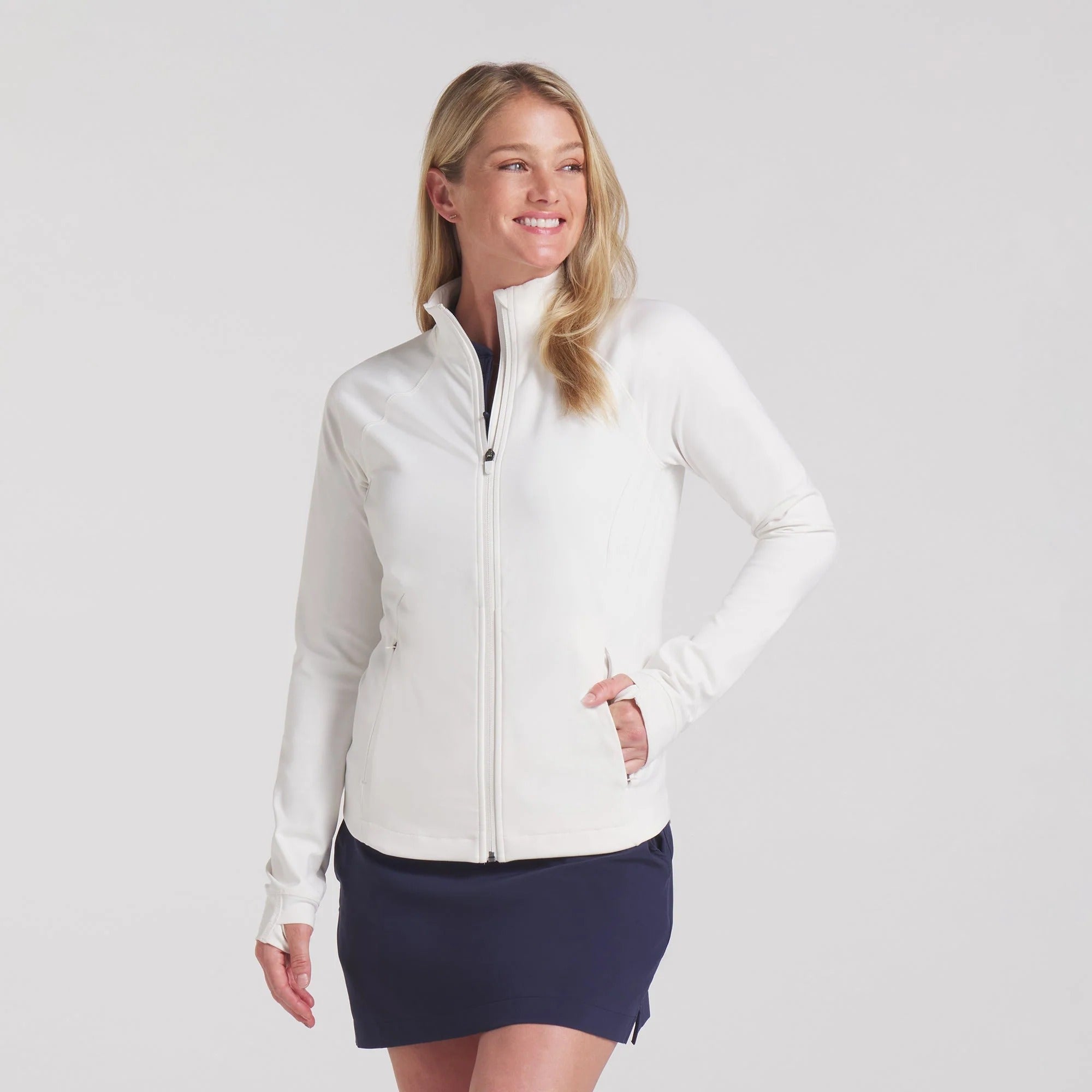 Puma Ladies Cloudspun Tech FZ Power Golf Jacket - White