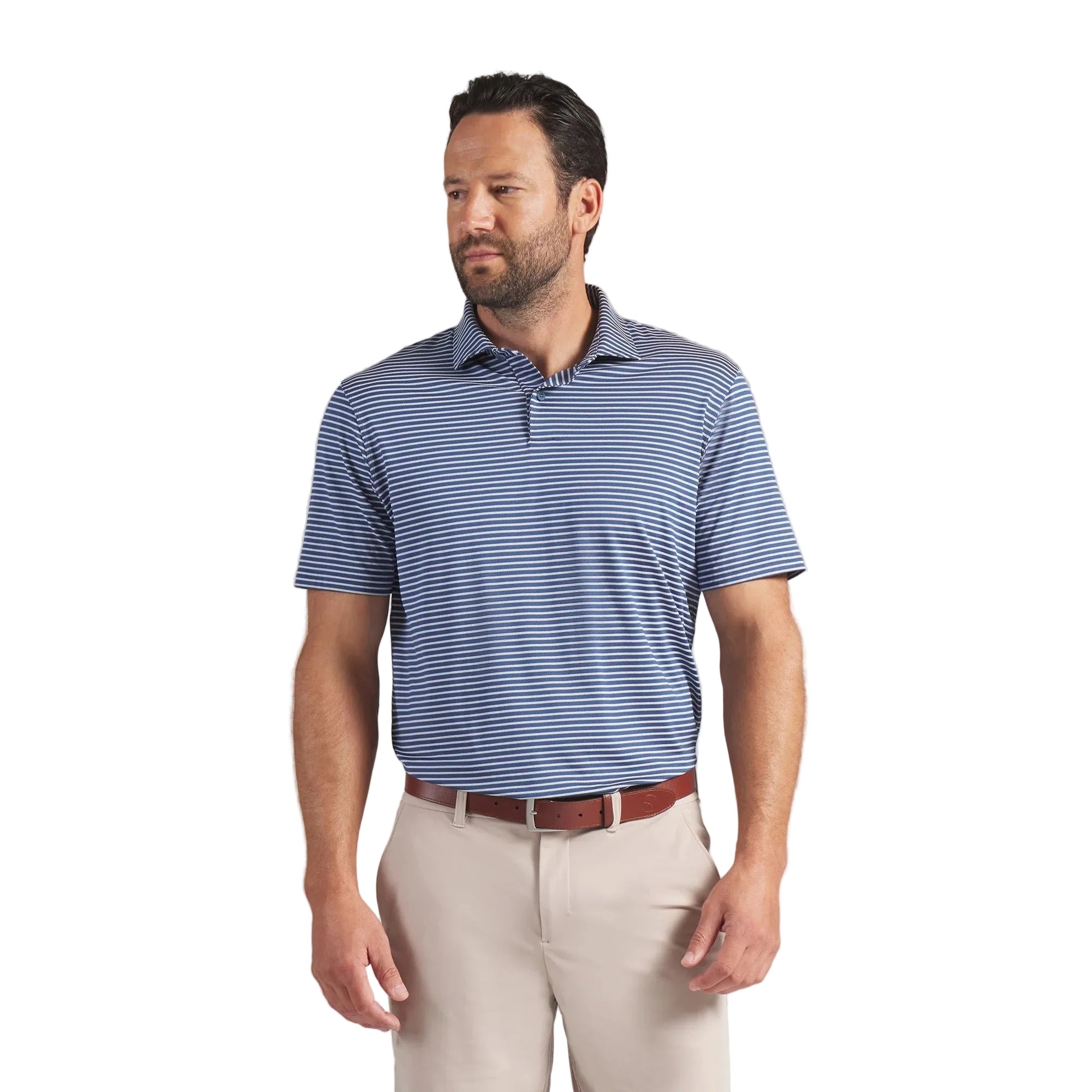 Puma BRRR Stripe Golf Polo - Indigo