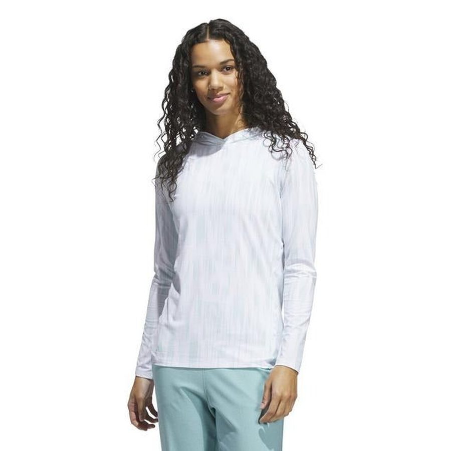 Adidas Ladies Ultimate365 Printed Hoodie - White