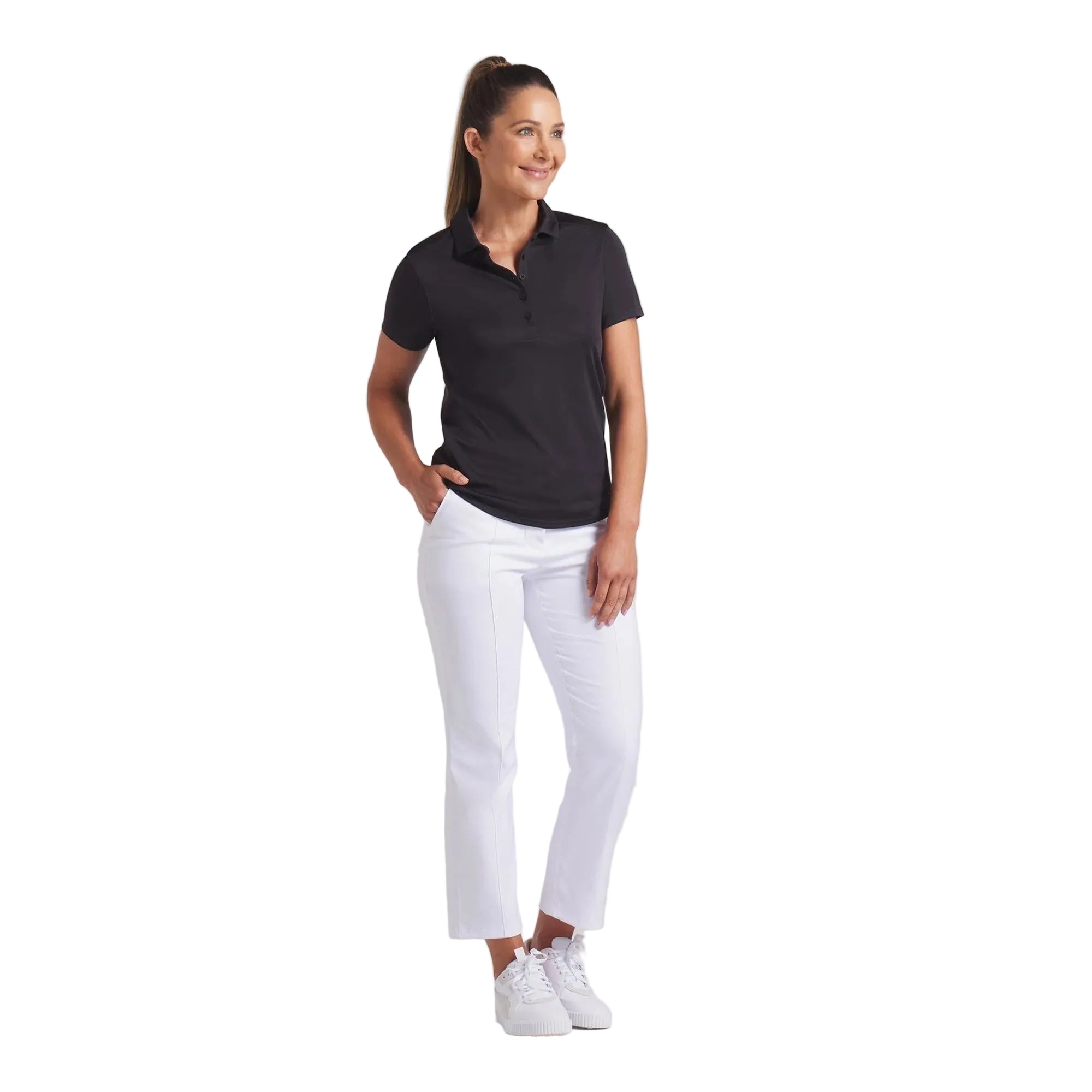 Puma Ladies Pure 2.0 Short Sleeve Polo - Black