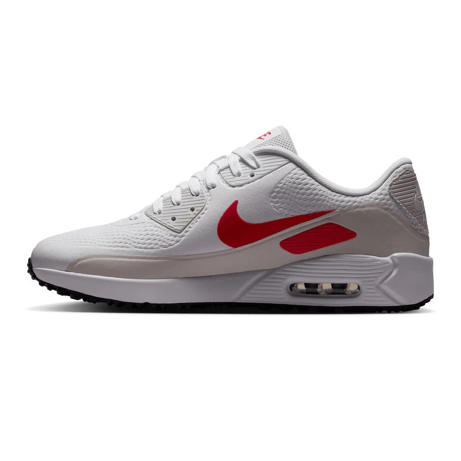 Nike Air Max 90 G Chaussures de golf sans crampons - Blanc/Rouge