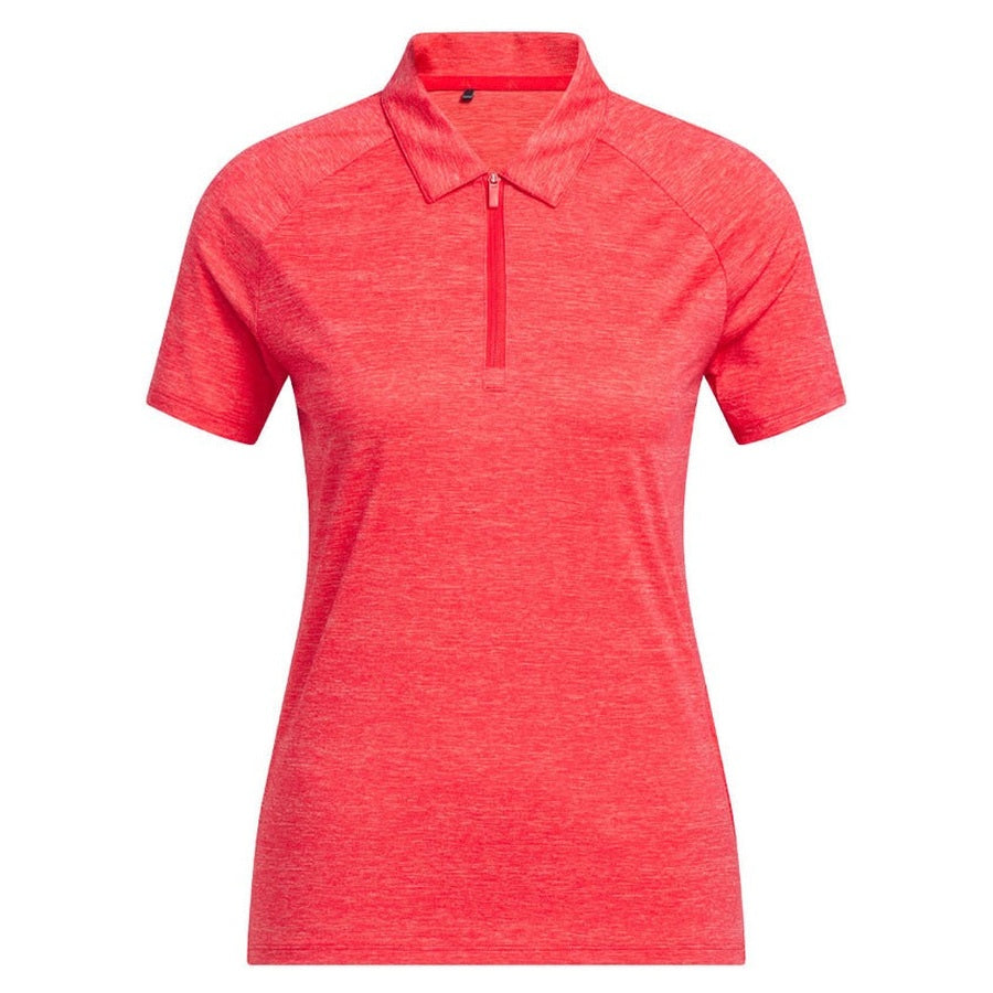 Adidas Ladies Ultimate365 Heathered Twistknit Polo Shirt - Burgundy