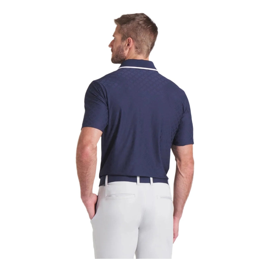 Puma AP Tipped Jacquard Golf Polo - Navy