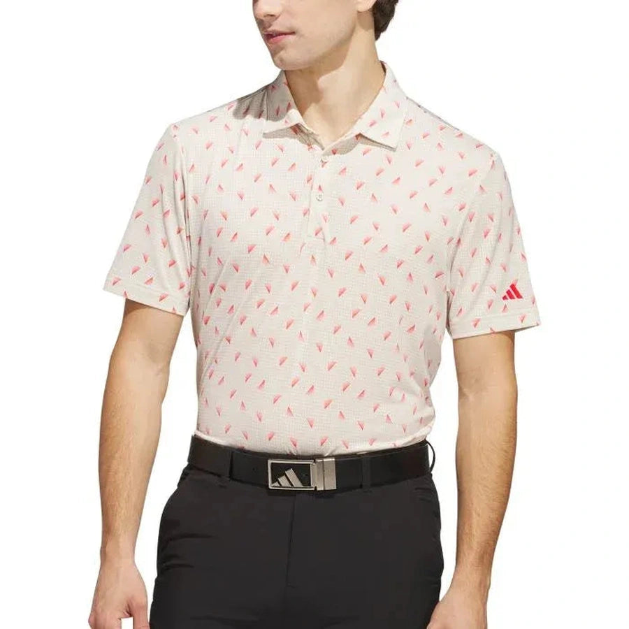 Adidas Ultimate365 Printed Mesh Polo - Pink