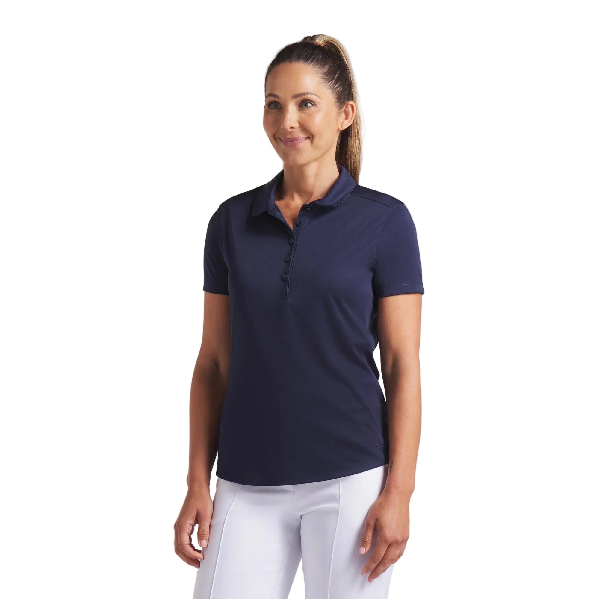 Puma Ladies Pure 2.0 Short Sleeve Polo - Navy