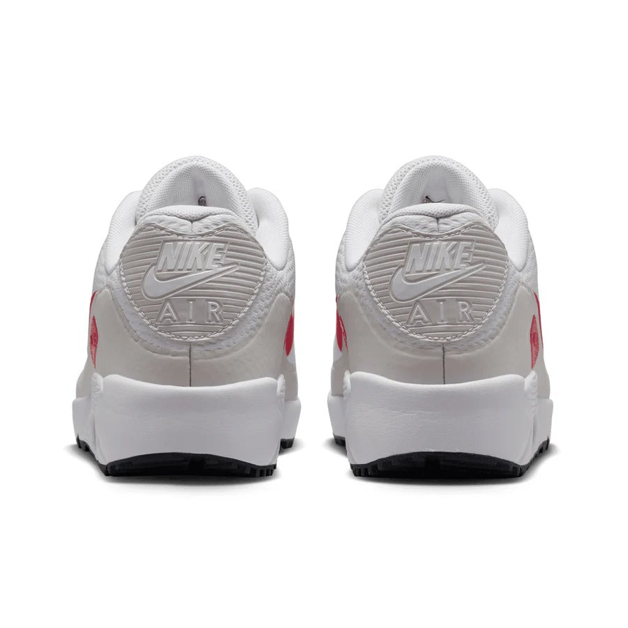 Nike Air Max 90 G Chaussures de golf sans crampons - Blanc/Rouge