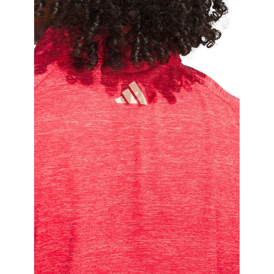 Adidas Ladies Ultimate365 Heathered Twistknit Polo Shirt - Burgundy