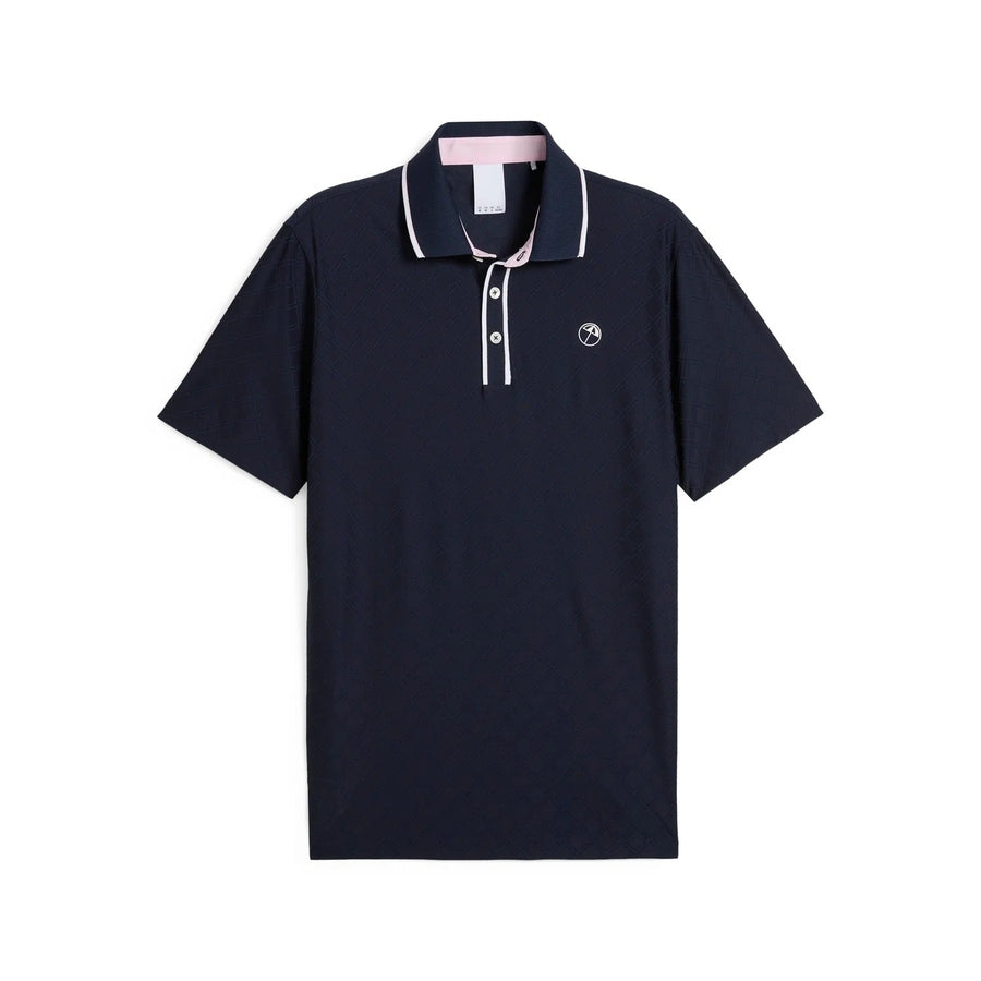 Puma AP Tipped Jacquard Golf Polo - Navy