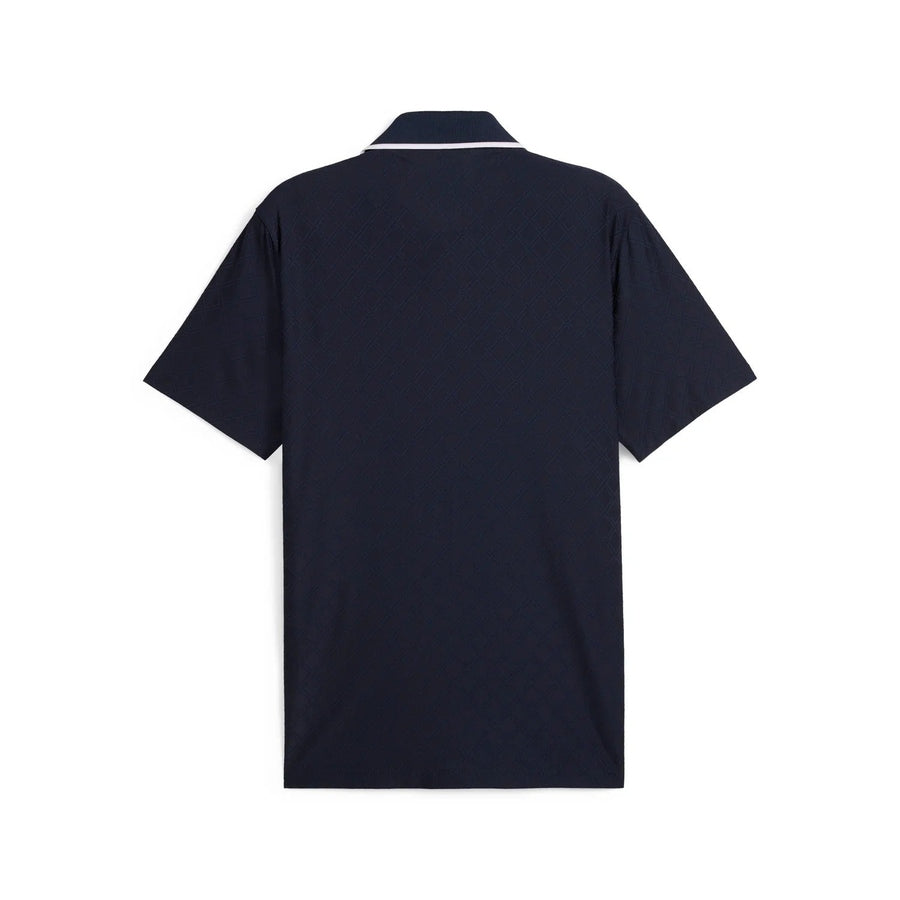 Puma AP Tipped Jacquard Golf Polo - Navy