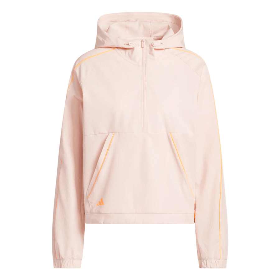 Adidas Ladies Ultimate365 Seersucker Quarter-Zip Jacket - Pink