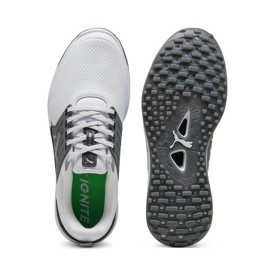 Puma Ignite Elevate 2 Wide Spikeless Golf Shoes - White/Slate Sky