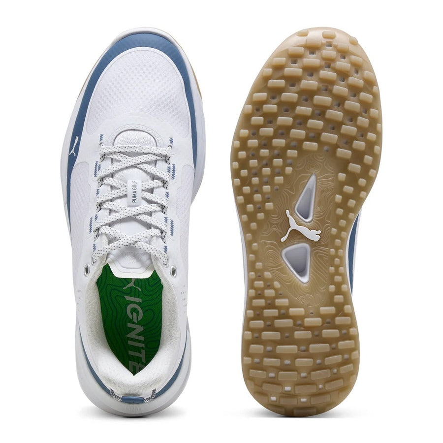 Puma Ignite Elevate X Spikeless Golf Shoes - White/Indigo