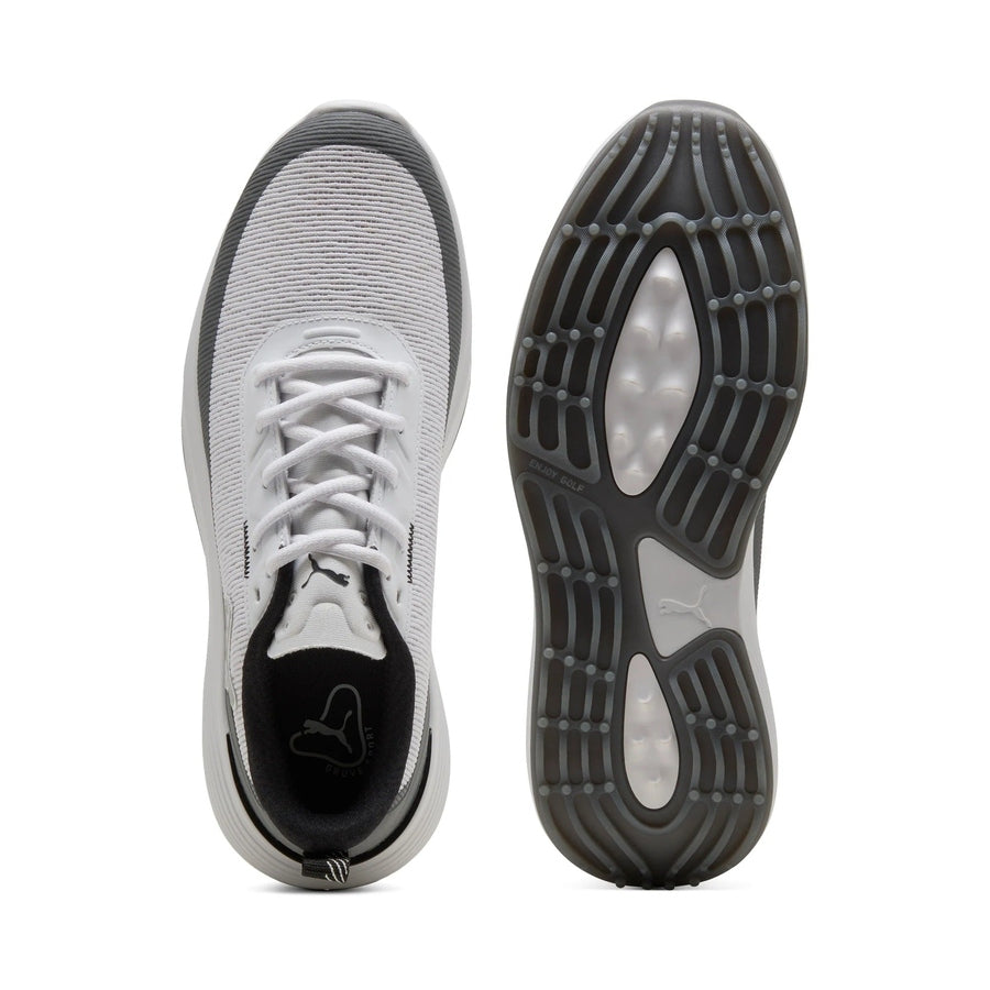 Puma Gruve Sport Spikeless Golf Shoes - White/Ash Gray