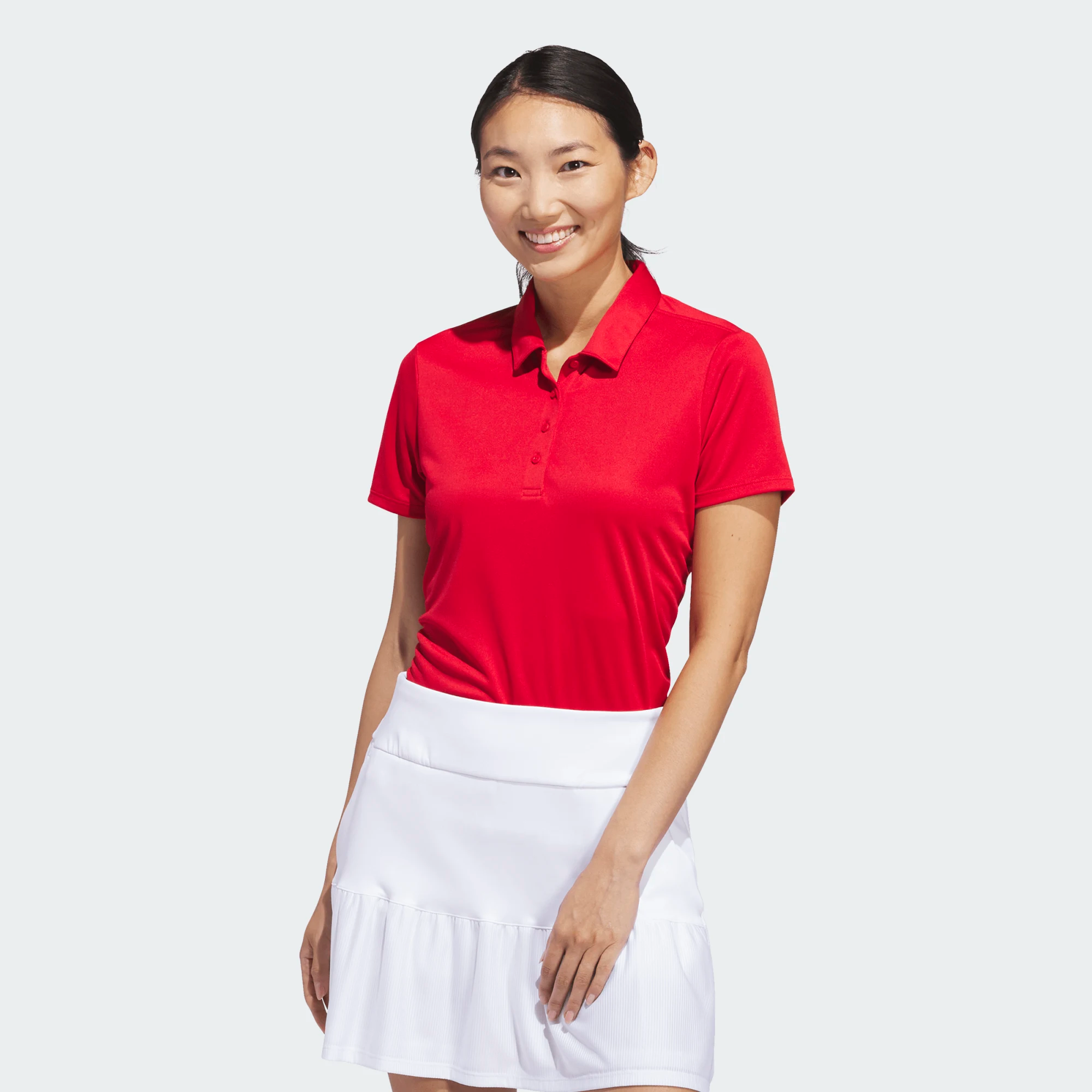 Adidas Ladies Solid Performance Short Sleeve Golf Polo