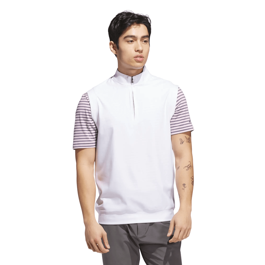 Adidas Ultimate365 Classic Quarter-Zip Golf Vest - White