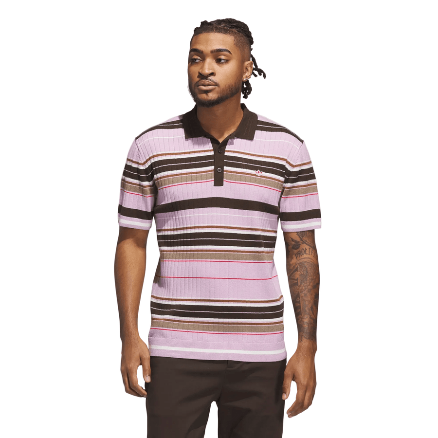 Adidas Originals Knit Polo - Pink/Brown
