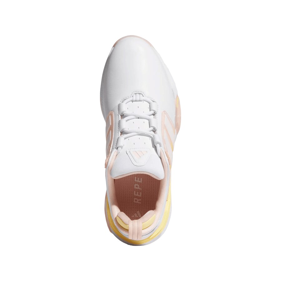 Adidas Ladies Adipower 26 Spikeless Golf Shoes - White/Yellow/Pink