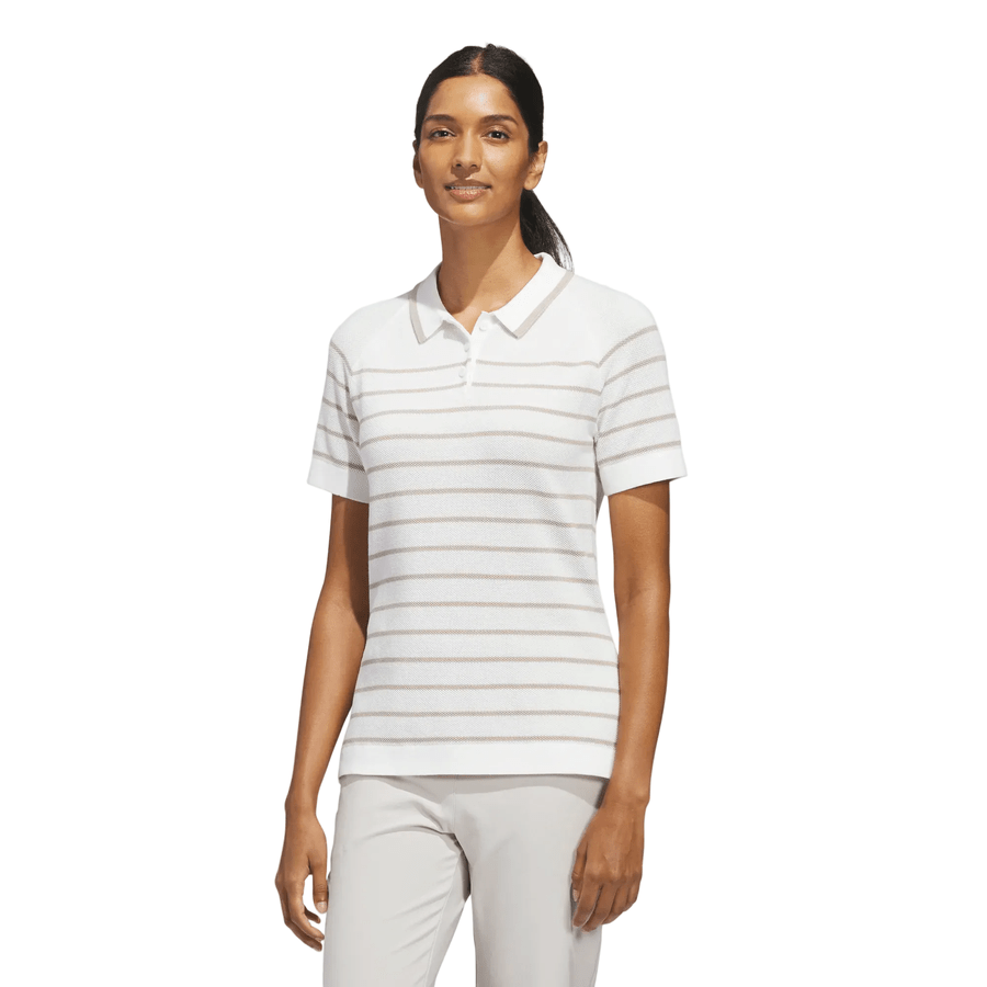 Adidas Ladies Ultimate365+ Stripe Knit Polo Shirt