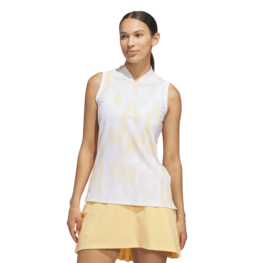 Adidas Ladies Ultimate365 Tour Printed Sleeveless Polo Shirt