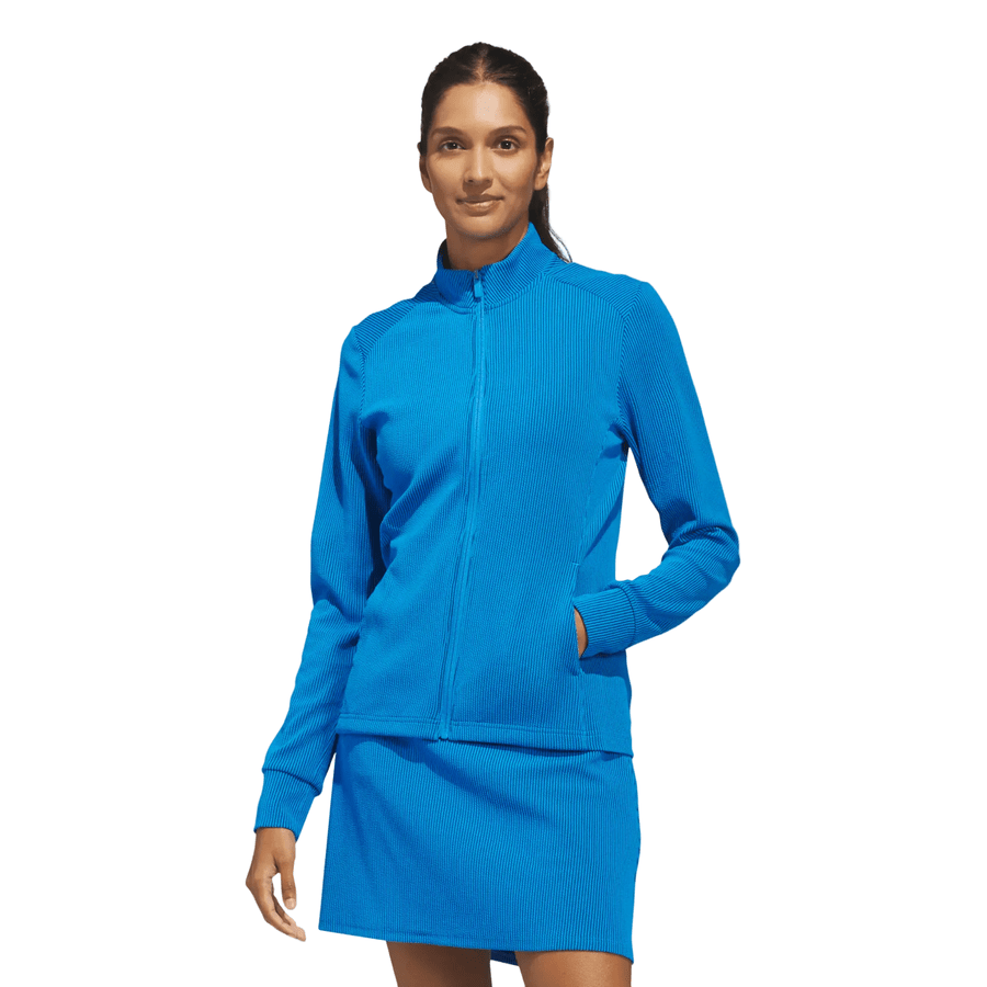 Adidas Ladies Performance Texture Full-Zip Jacket - Blue