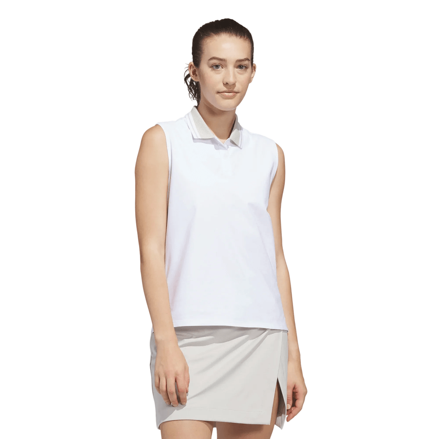 Adidas Ladies Beyond The Course Twistknit Sleeveless Polo Shirt