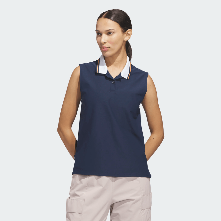 Adidas Ladies Beyond The Course Twistknit Sleeveless Polo Shirt