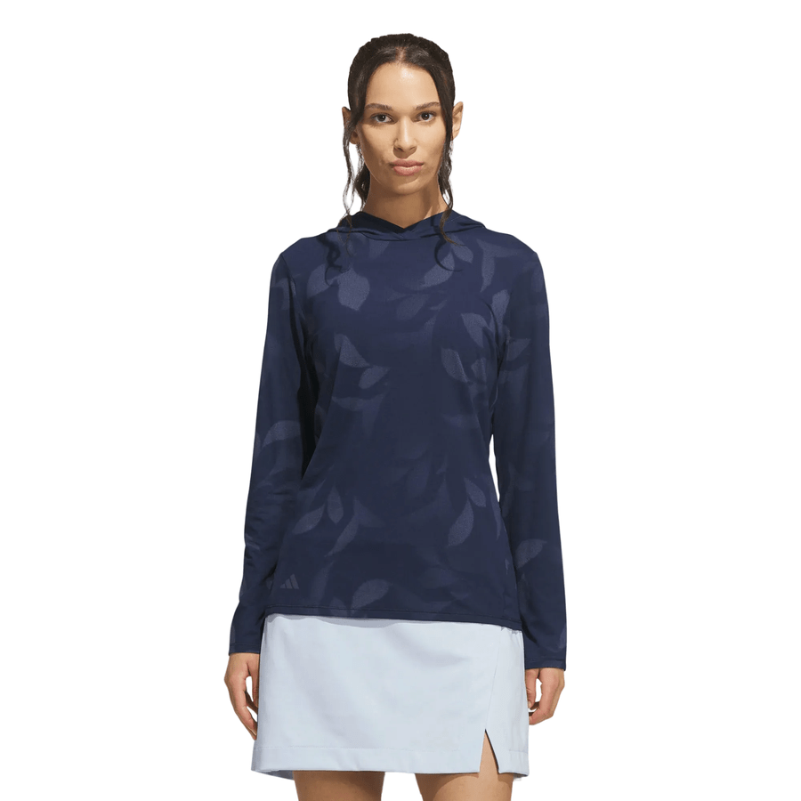Adidas Ladies Ultimate365 Cool Feeling Printed Hoodie - Navy