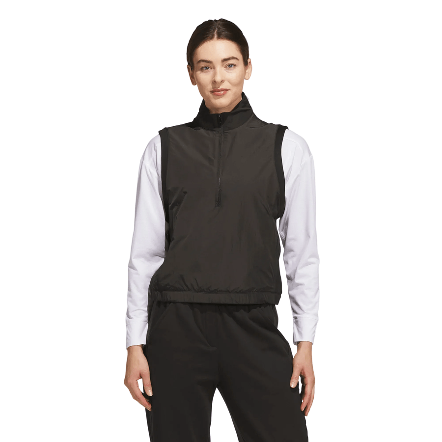 Adidas Ladies Beyond The Course Climawarm Half-Zip Loose Vest - Black