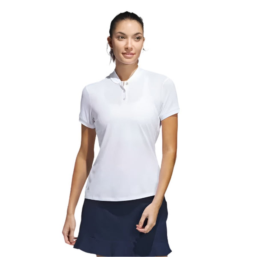 Adidas Ladies Ultimate365 Diamond Jacquard Polo Shirt - White