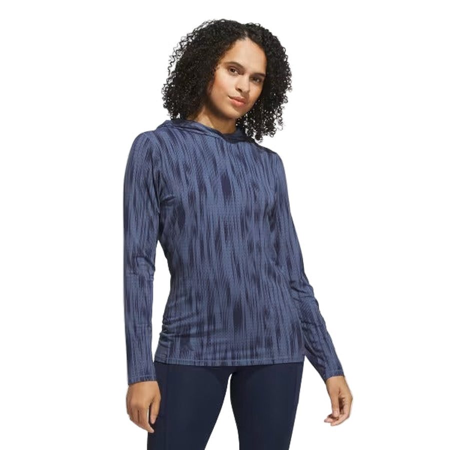 Adidas Ladies Ultimate365 Printed Hoodie - Navy