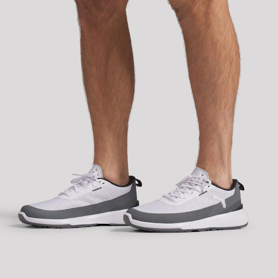 Puma Gruve Sport Spikeless Golf Shoes - White/Ash Gray