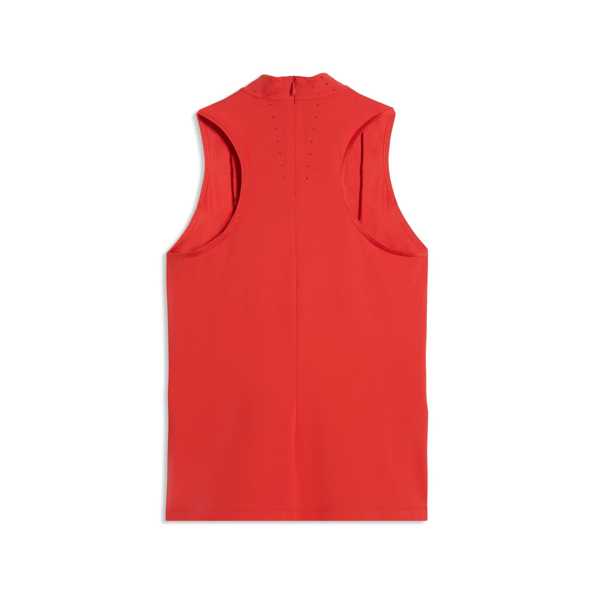 Puma Ladies Nylon Sport Sleeveless Mockneck Golf Polo - Red