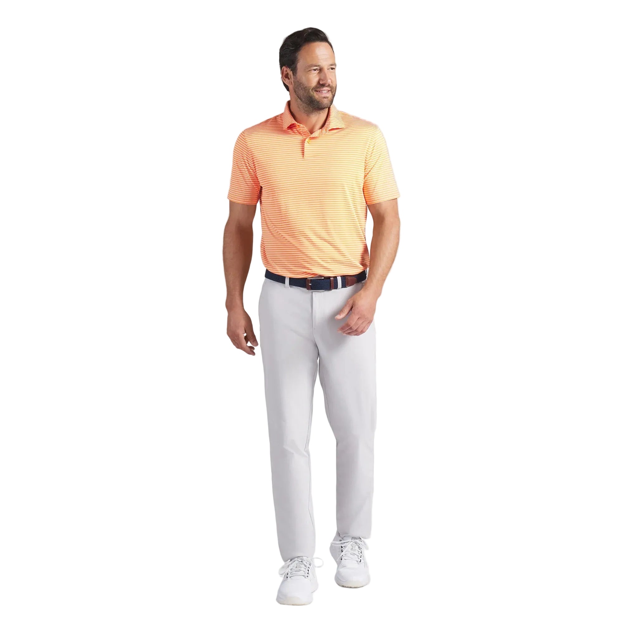 Puma BRRR Stripe Golf Polo - Orange