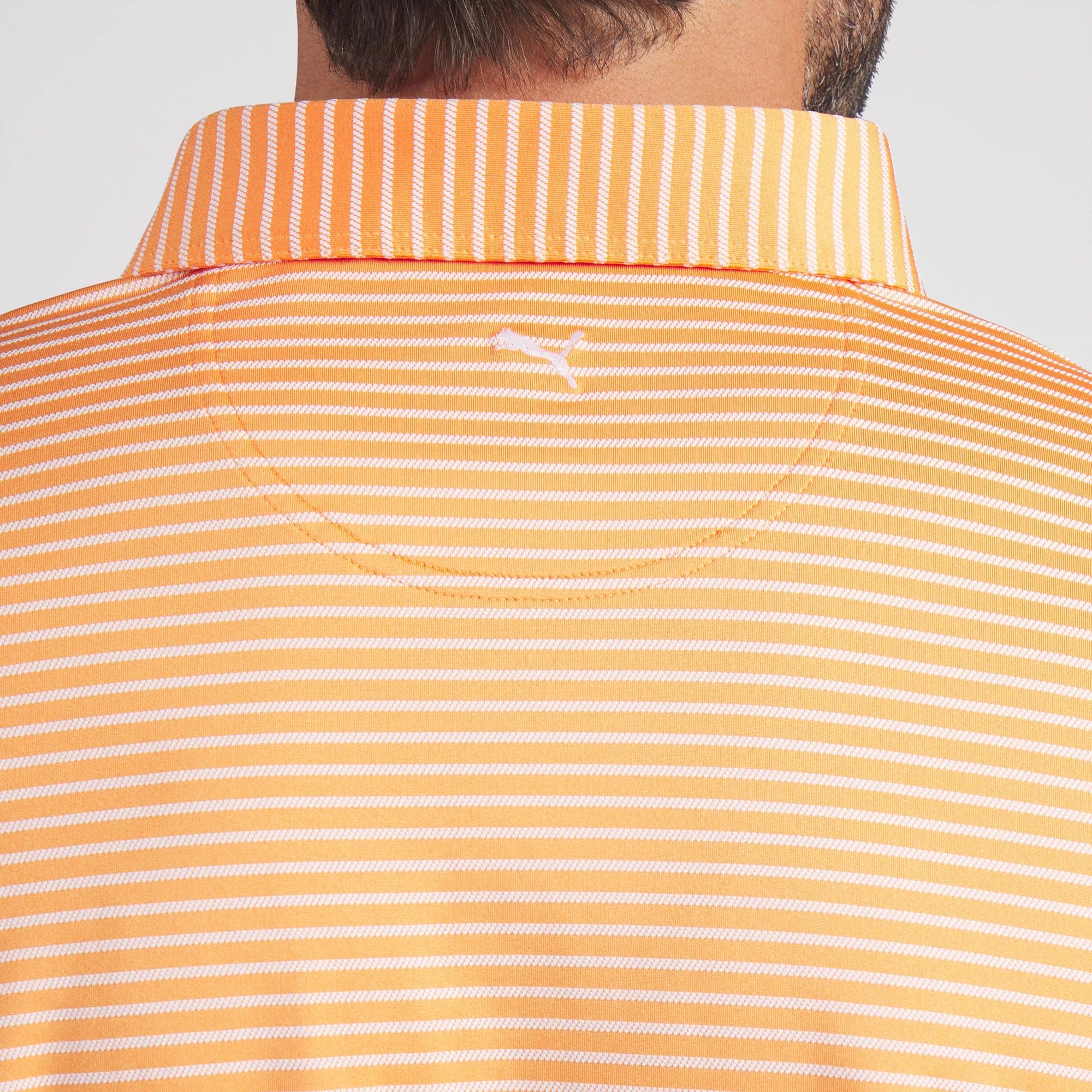 Puma BRRR Stripe Golf Polo - Orange