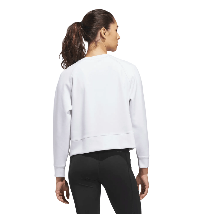 check Adidas Ladies Beyond The Course Crewneck Golf Layer - White