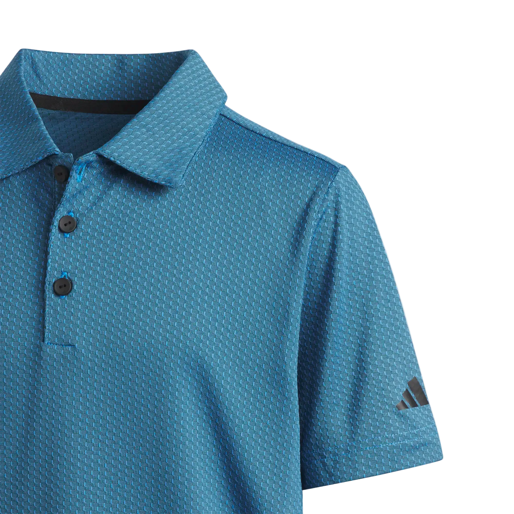 Adidas Boys' Textured Short Sleeve Polo Shirt - Blue