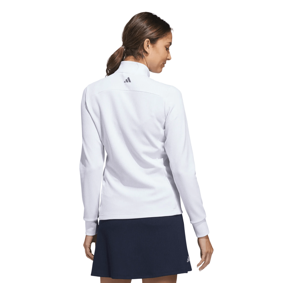 Adidas Ladies Textured Golf Jacket - White