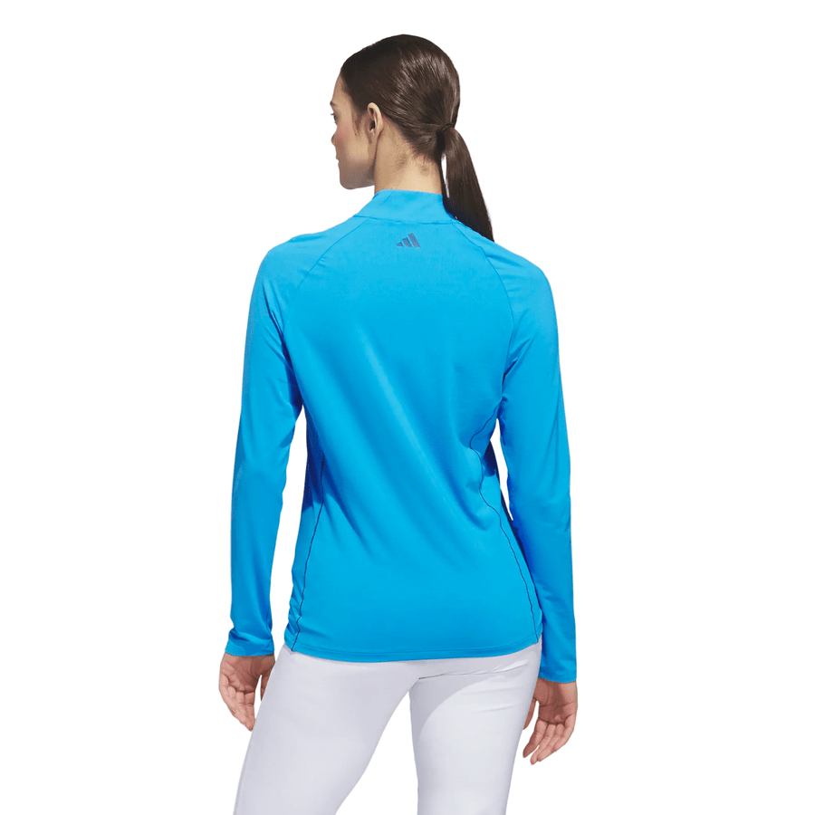 Adidas Ladies Ultimate365 Solid Quarter-Zip Mock Polo Shirt