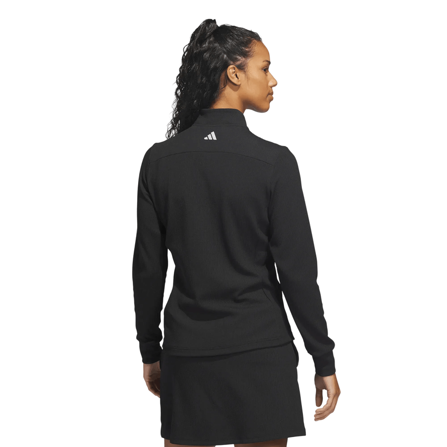 Adidas Ladies Textured Golf Jacket - Black