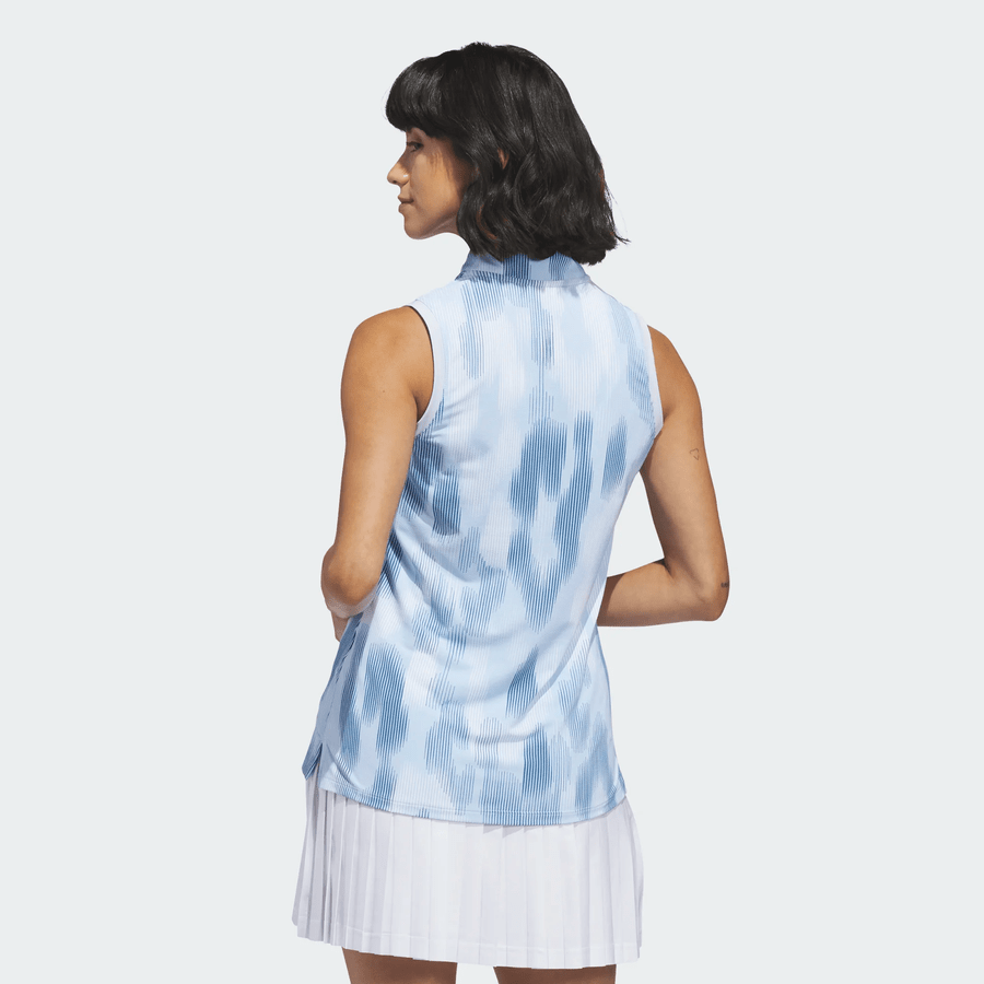 Adidas Ladies Ultimate365 Tour Printed Sleeveless Polo Shirt
