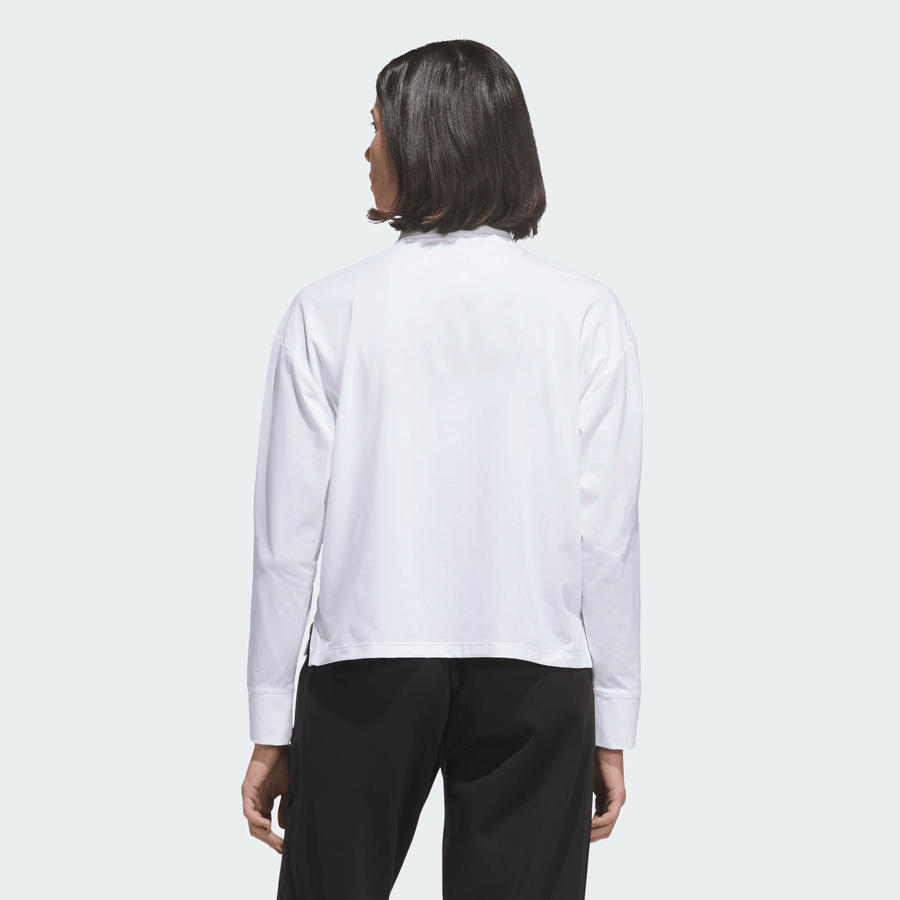 Adidas Ladies Beyond The Course Twistknit Loose Polo Shirt - White